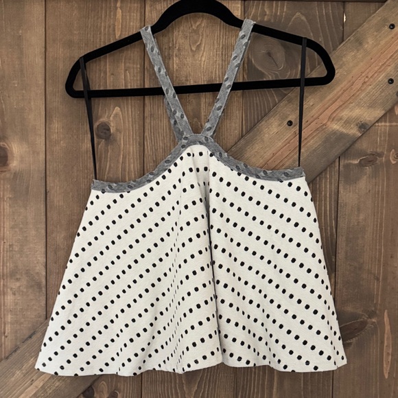 Anthropologie Polka Dot Halter Top - Gray and White Size Small - Picture 2 of 4